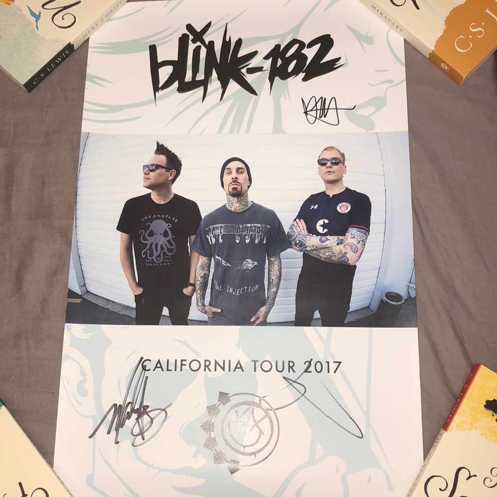 Autographed Blink 182 poster